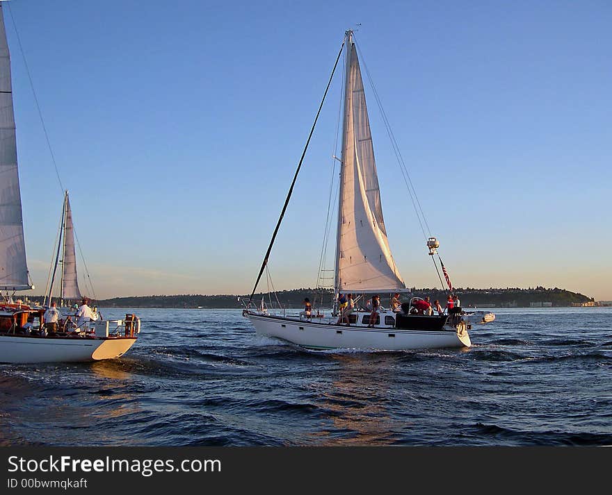 Heading East on Elliott Bay in Seattle. Heading East on Elliott Bay in Seattle