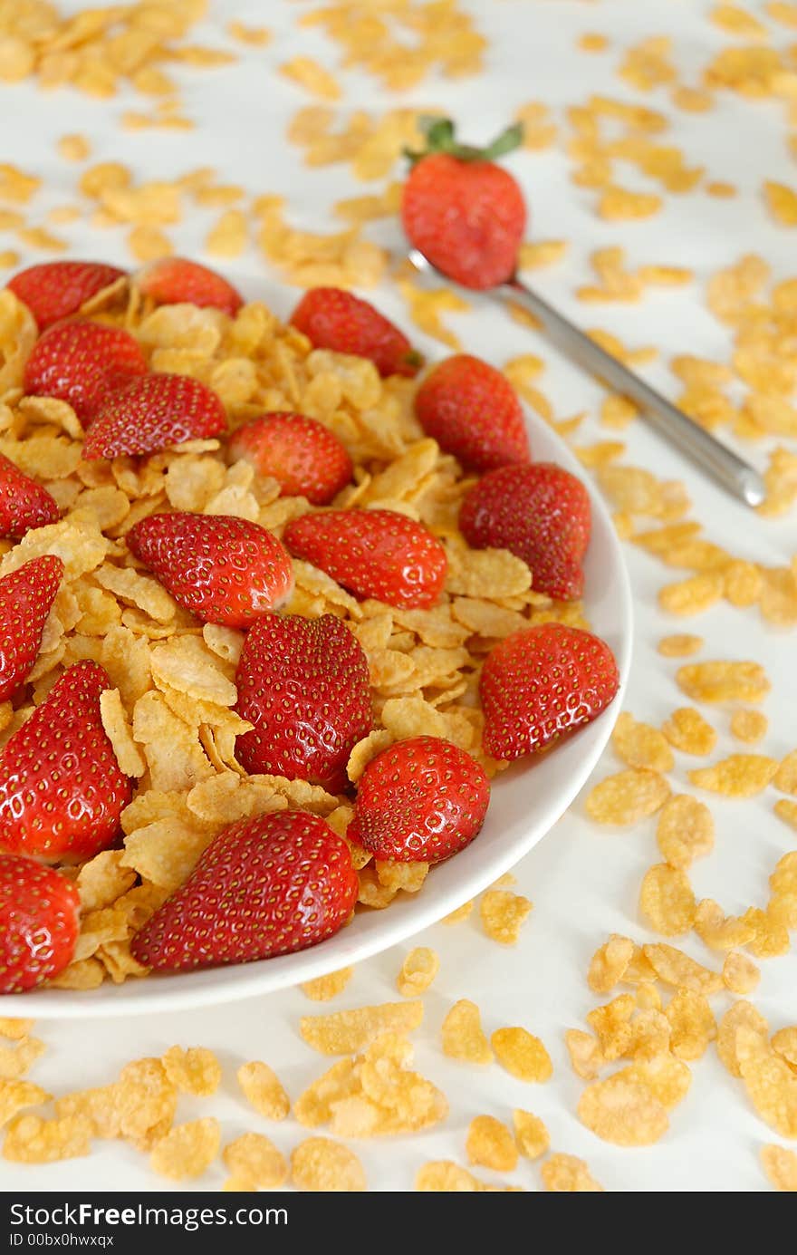 Fruit summer salad with spoon. Fruit summer salad with spoon