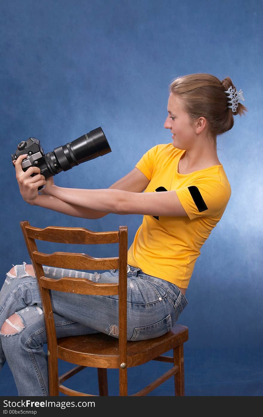 Russian girl with a photo camera 7