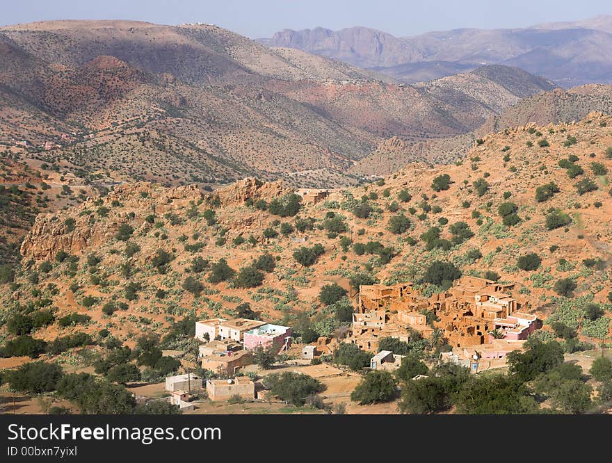 Old buildings in desert area in Morocco, Africa. Old buildings in desert area in Morocco, Africa