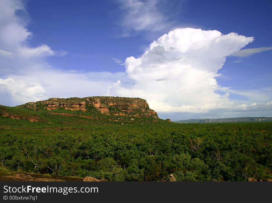 Nourlangie Rock in Cloudscape