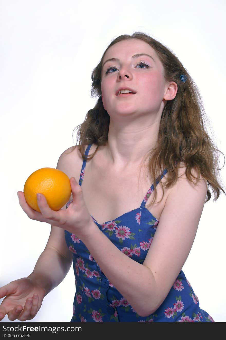 The Girl Wich Is Throwing An Orange