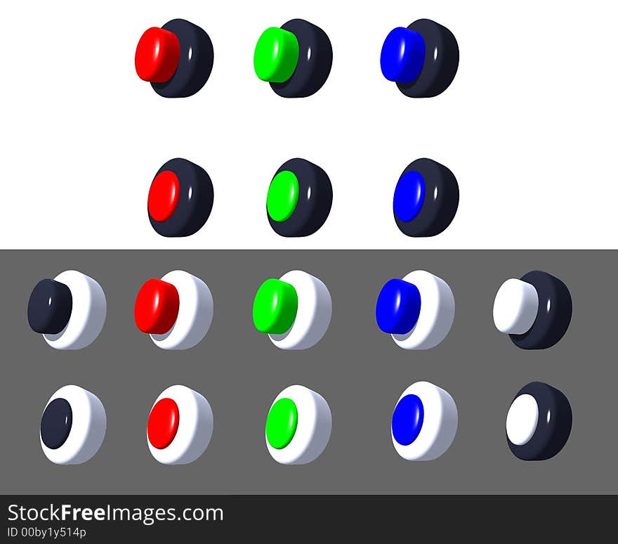 Buttons 3D on/off_very_high_resolution