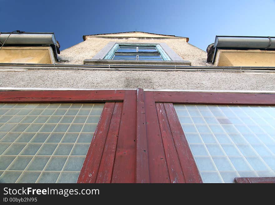 Old Facade With Blue Sky 3