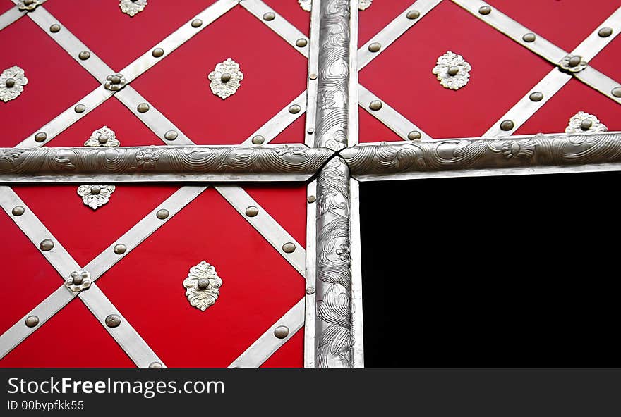 Detailed view of a church door. Detailed view of a church door