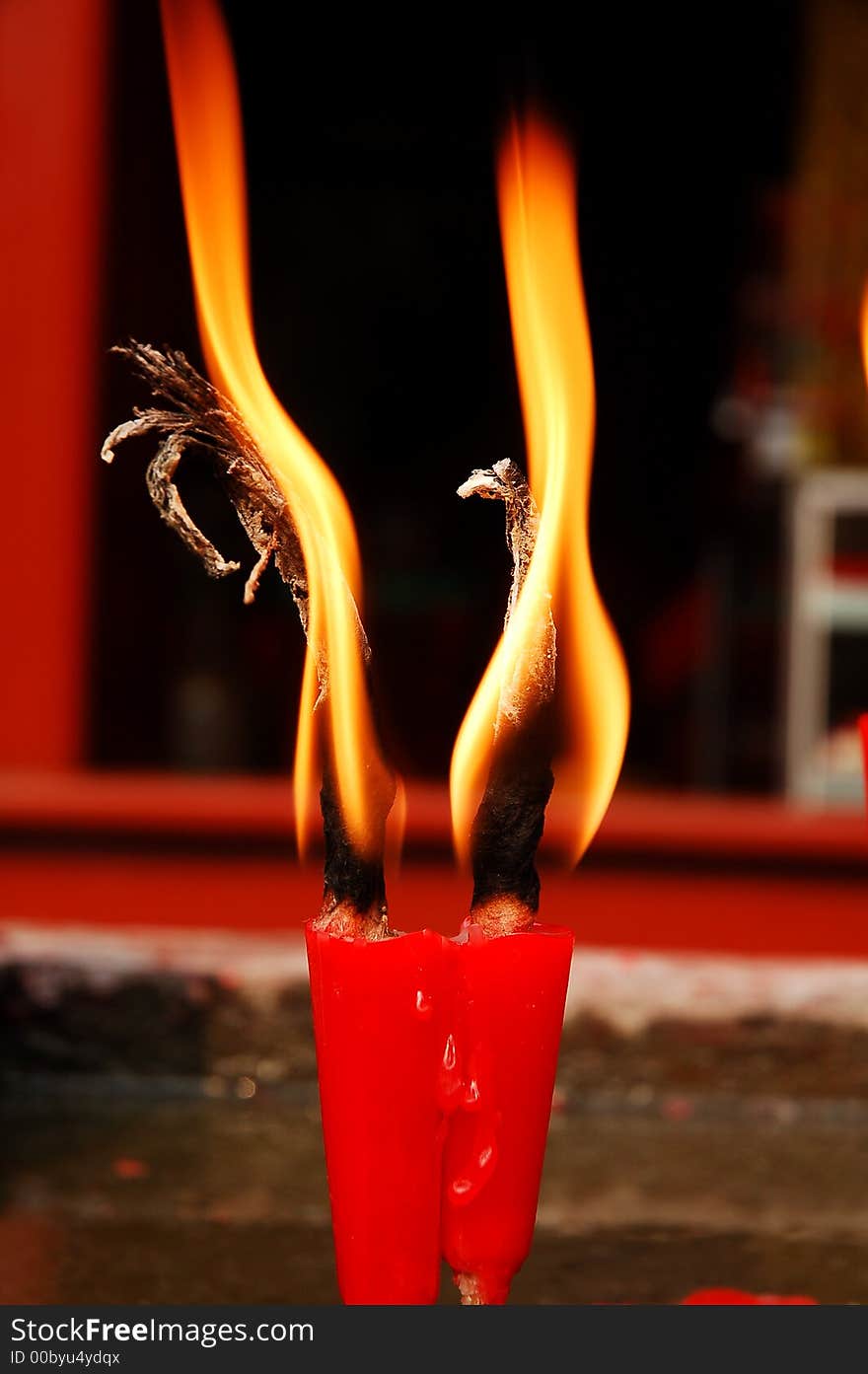 Red candle in a temple of Chengdu,west of China. Red candle in a temple of Chengdu,west of China