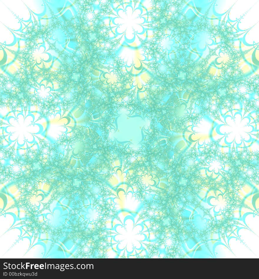 Abstract Background in white, yellow aqua and green floral design. Abstract Background in white, yellow aqua and green floral design