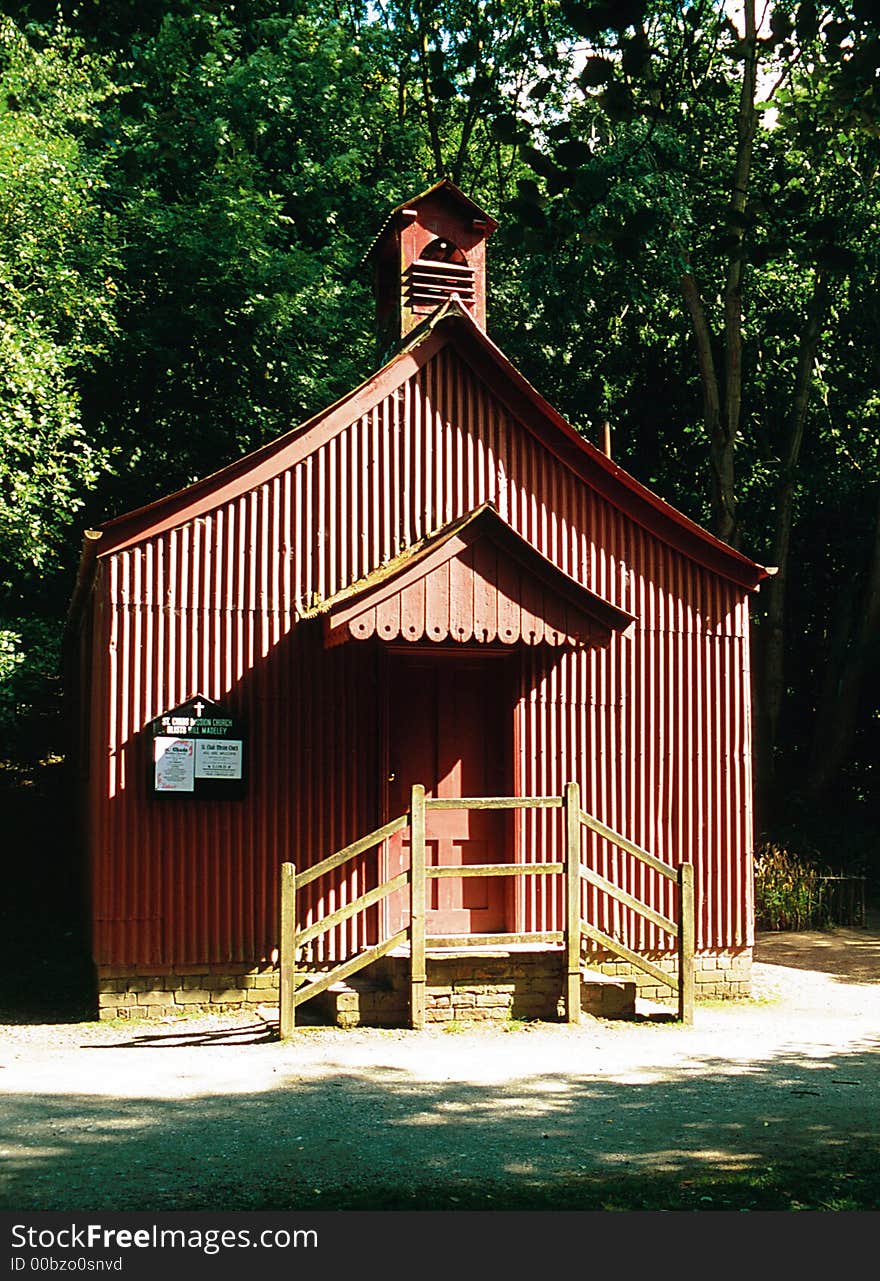 The old iron church at Blists Hill museum. The old iron church at Blists Hill museum