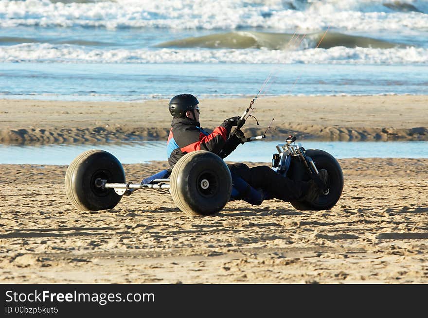 Kite buggy on the beach