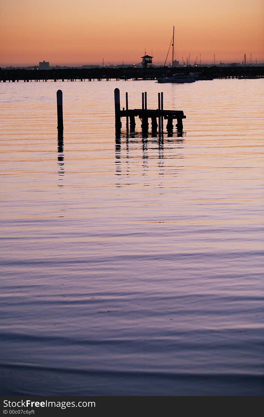 Sunset view at St. Kilda Beach, Melbourne - Australia