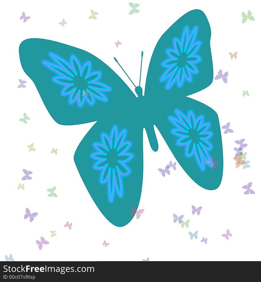 Blue Butterfly Poster Art