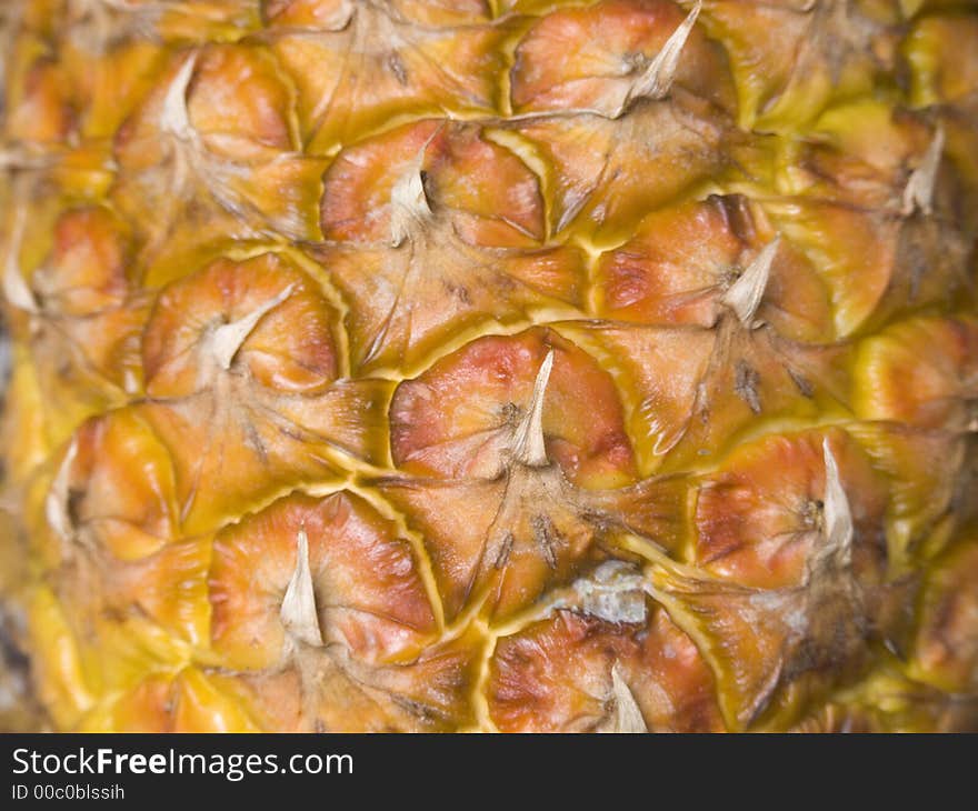 Close-up of a pineapple/ananas yellow. Close-up of a pineapple/ananas yellow