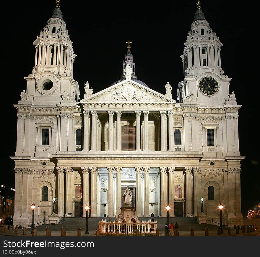 View of St.Paul Cathedral at Night. View of St.Paul Cathedral at Night