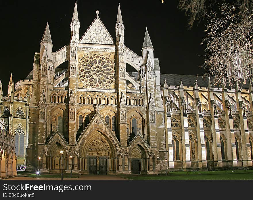 Fragment of St.Margaret Church at Night. Fragment of St.Margaret Church at Night