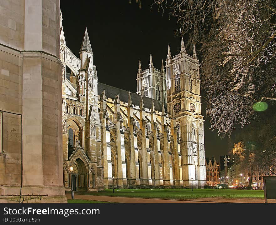 Fragment of St.Margaret Church at Night. Fragment of St.Margaret Church at Night