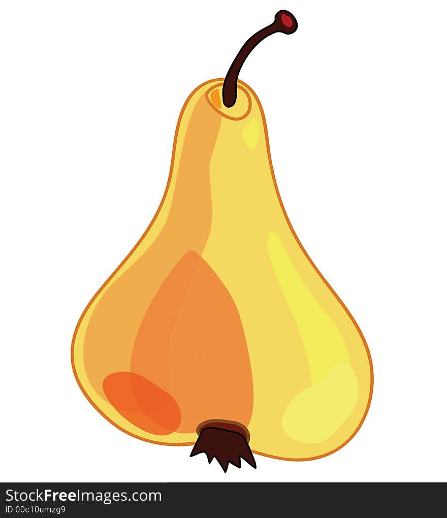 An ilustration of a pear on a white surface