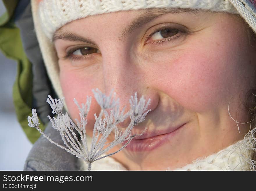 Girl and snow flower