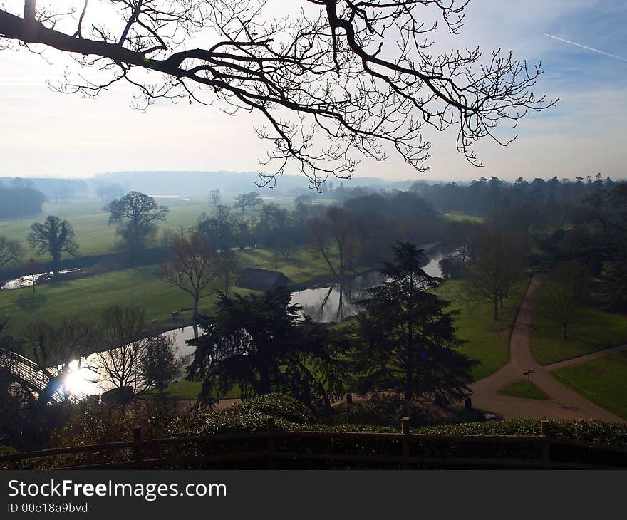 Countryside near Warwick castle in the UK