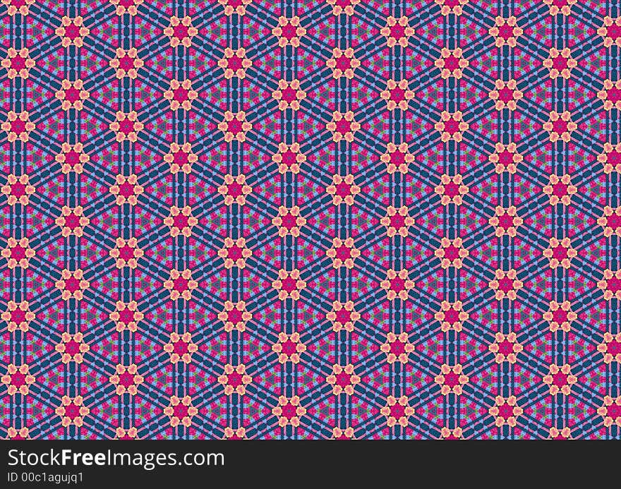 Ugly Blue Retro Floral Pattern