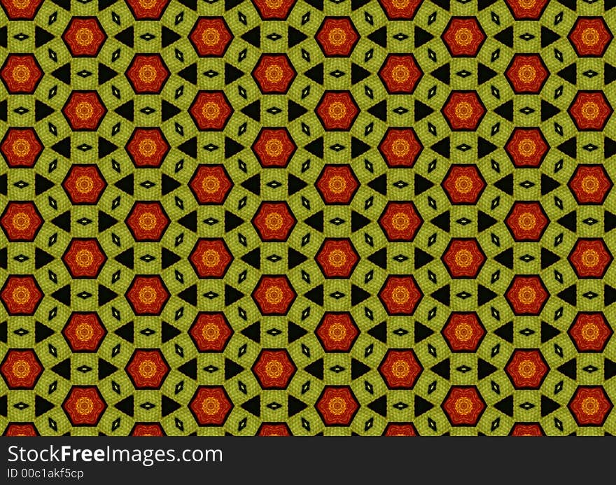 Khaki Green Black Red Pattern