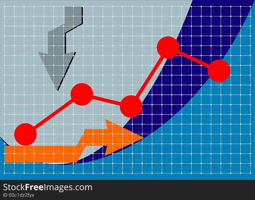 Abstract illustration with graph and arrows