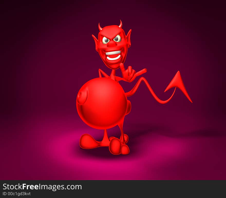 Angry devil, 3d generated picture