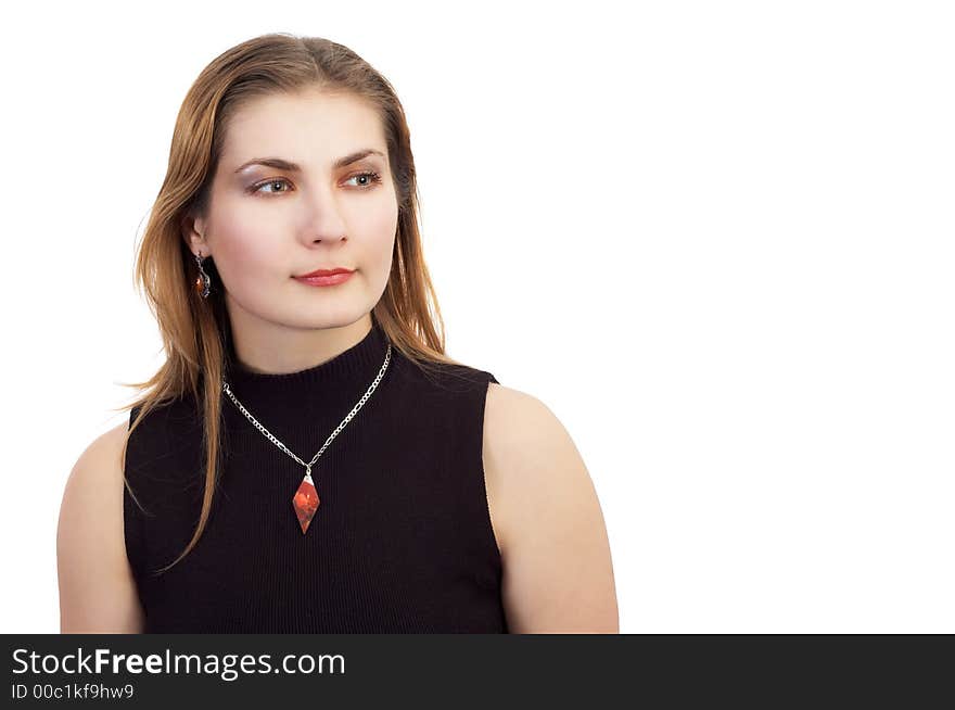 Serene girl with jewelery