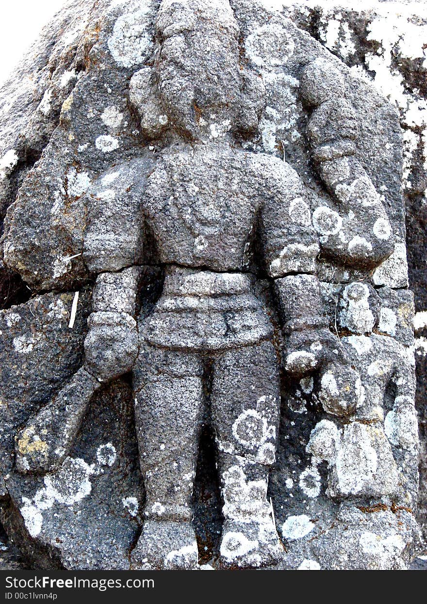 An image of Goddess carved on a rock