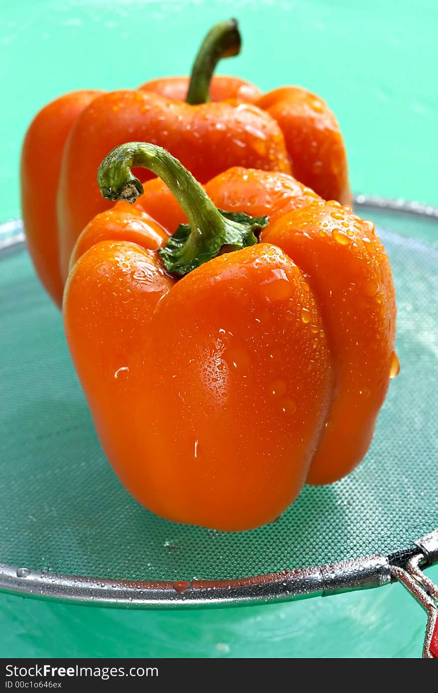 Washing Of Red Sweet Pepper