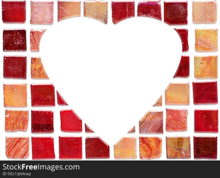 Abstract image of tiles with heart shape. Abstract image of tiles with heart shape