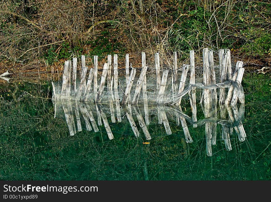 Man made spawning place in Aiguebelette lake (France). Man made spawning place in Aiguebelette lake (France)