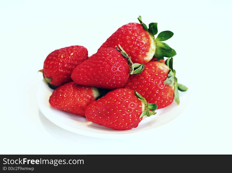 Many strawberry in close up over white background. Many strawberry in close up over white background