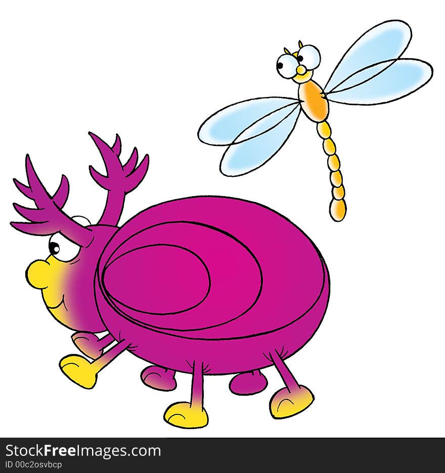 Bug and dragon-fly