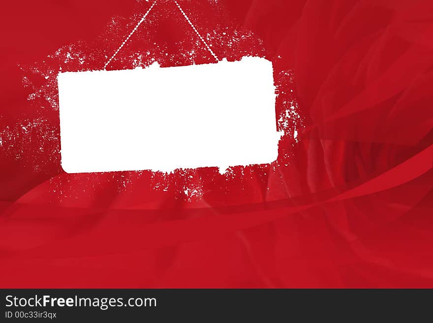 A red background with white space. A red background with white space