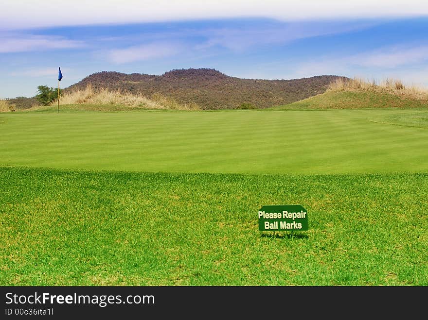 Flag on the green in South Africa. Flag on the green in South Africa.