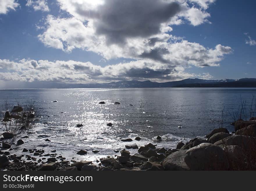 Frozen rocks along the shore of Lake Tahoe, Ca. Frozen rocks along the shore of Lake Tahoe, Ca