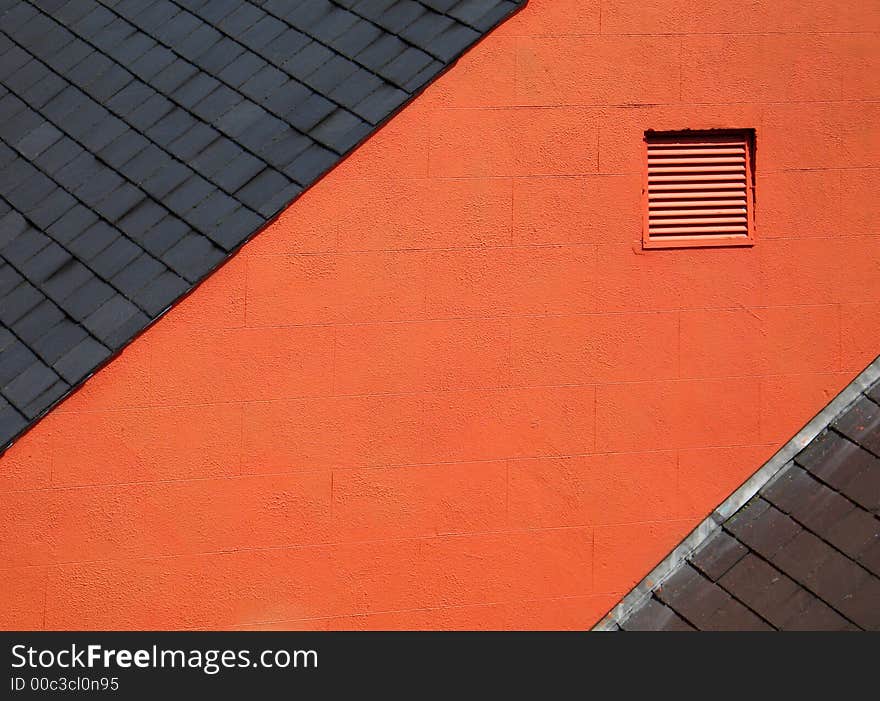 Building Detail showing Roof and Red Bricks