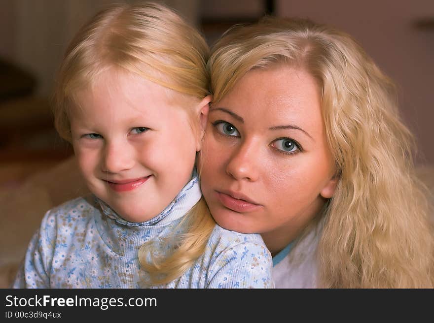 Portrait of mother with the daughter. Portrait of mother with the daughter