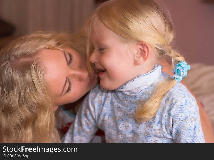 Portrait of mother with the daughter. Portrait of mother with the daughter