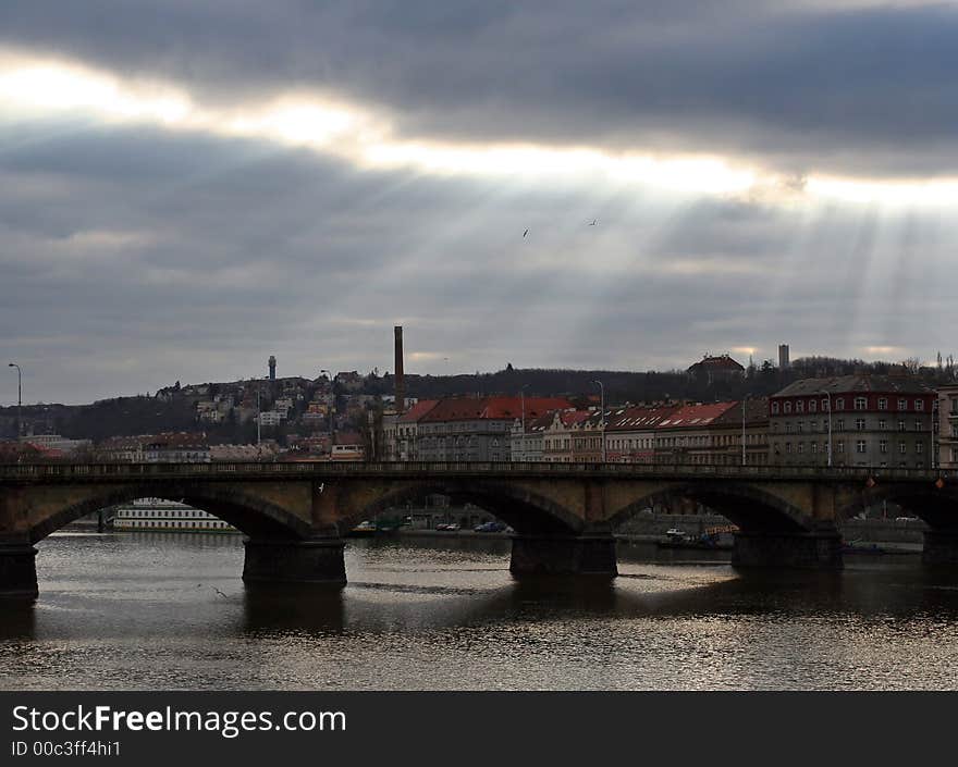 Light rays over Prague