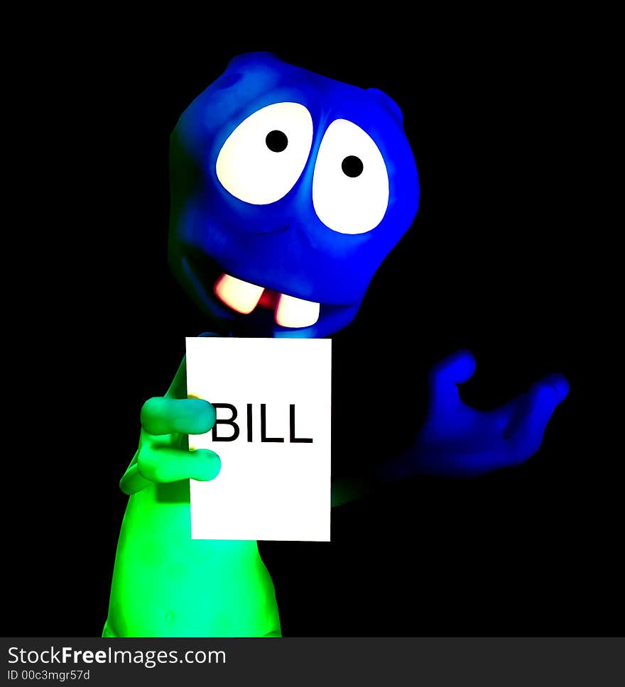 An image of an alien that has just received a large tax bill. An image of an alien that has just received a large tax bill.