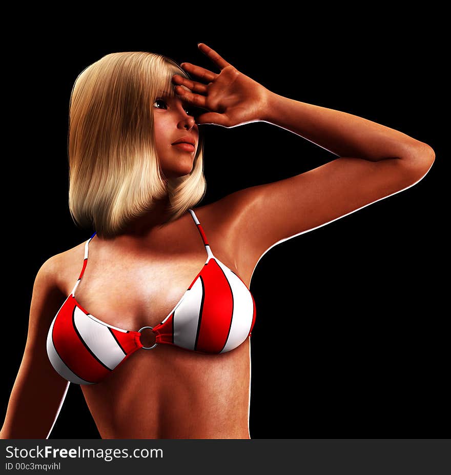 A women with a USA Flag Bikini a great image for patriotic Americans. A women with a USA Flag Bikini a great image for patriotic Americans.