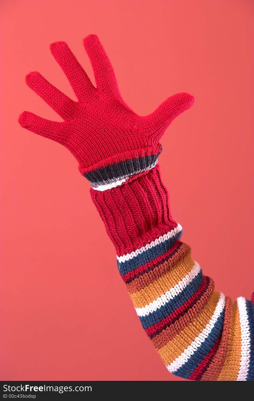 Colorful sweater and glove