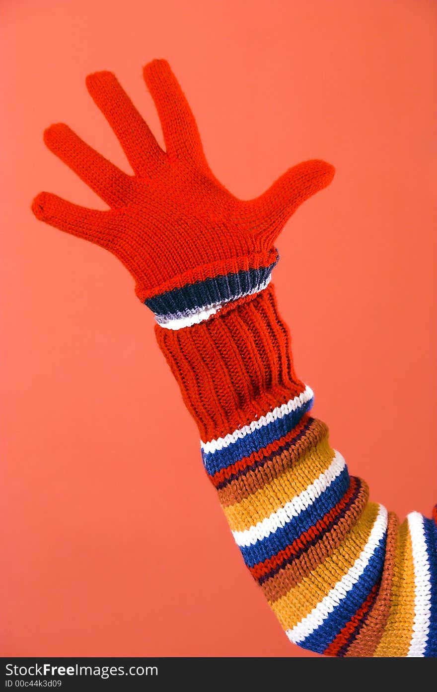 Colorful sweater and glove