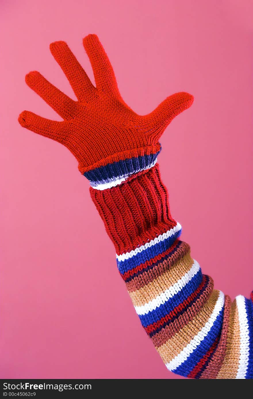 Colorful sweater and glove