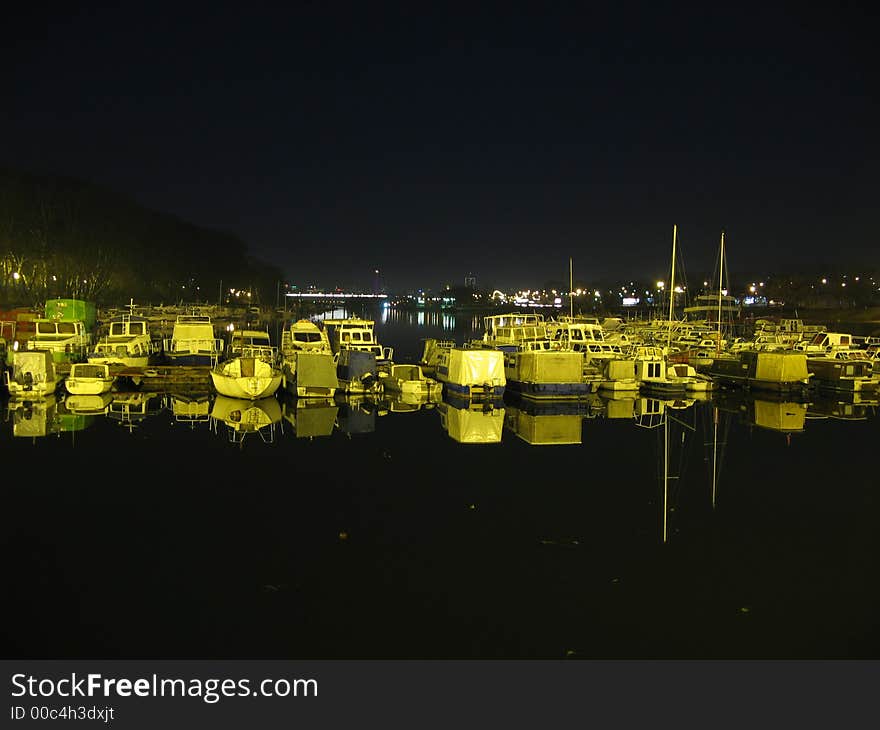 Boats dreaming at night