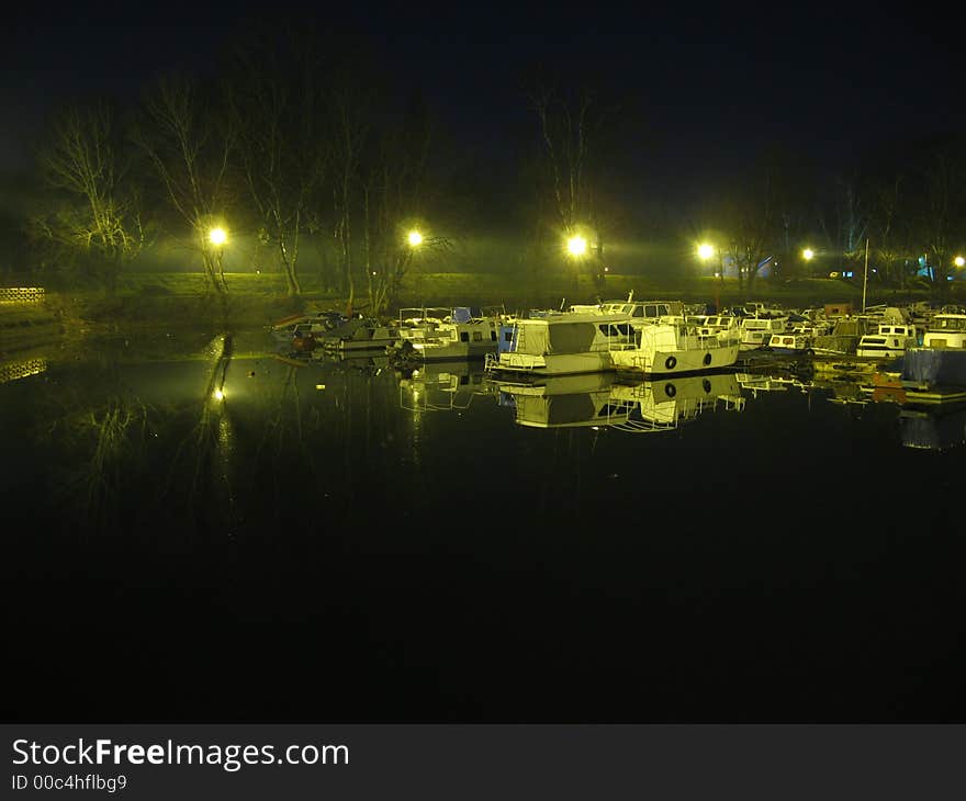 Boats dreaming at night