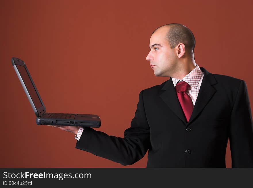 A Businessman with laptop computer