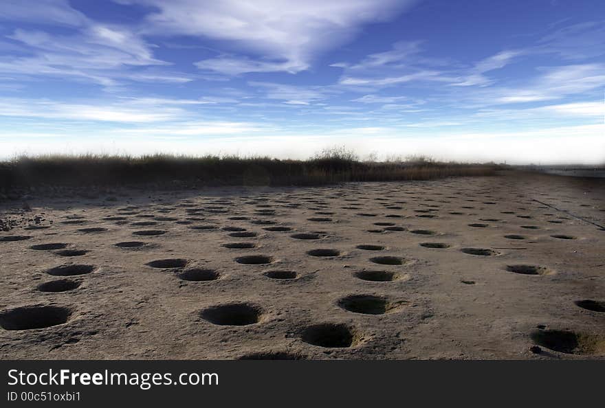 Surface is with small hole to look like moon. Surface is with small hole to look like moon