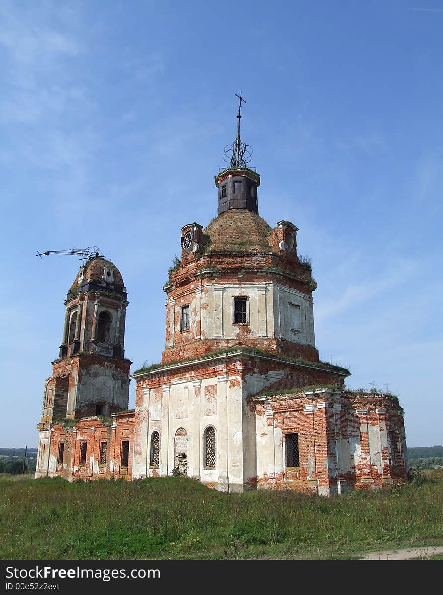 Lonely church in the field. Lonely church in the field